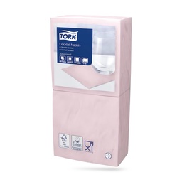 [509500] Tork koktélszalvéta 24 x 24 cm-es cm-es 2 r. 200 lapos korallpink