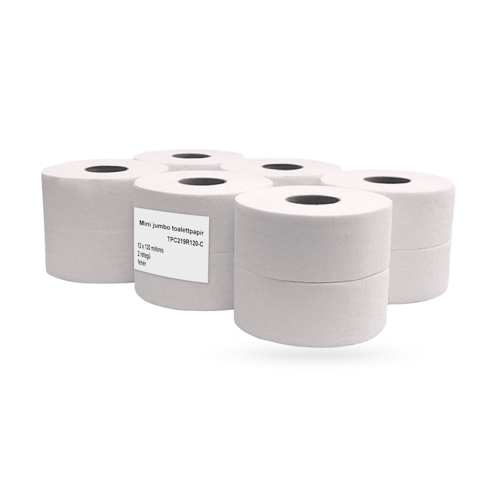 Mini jumbo toalettpapír 12 x 120 m 2 r. fehér T2