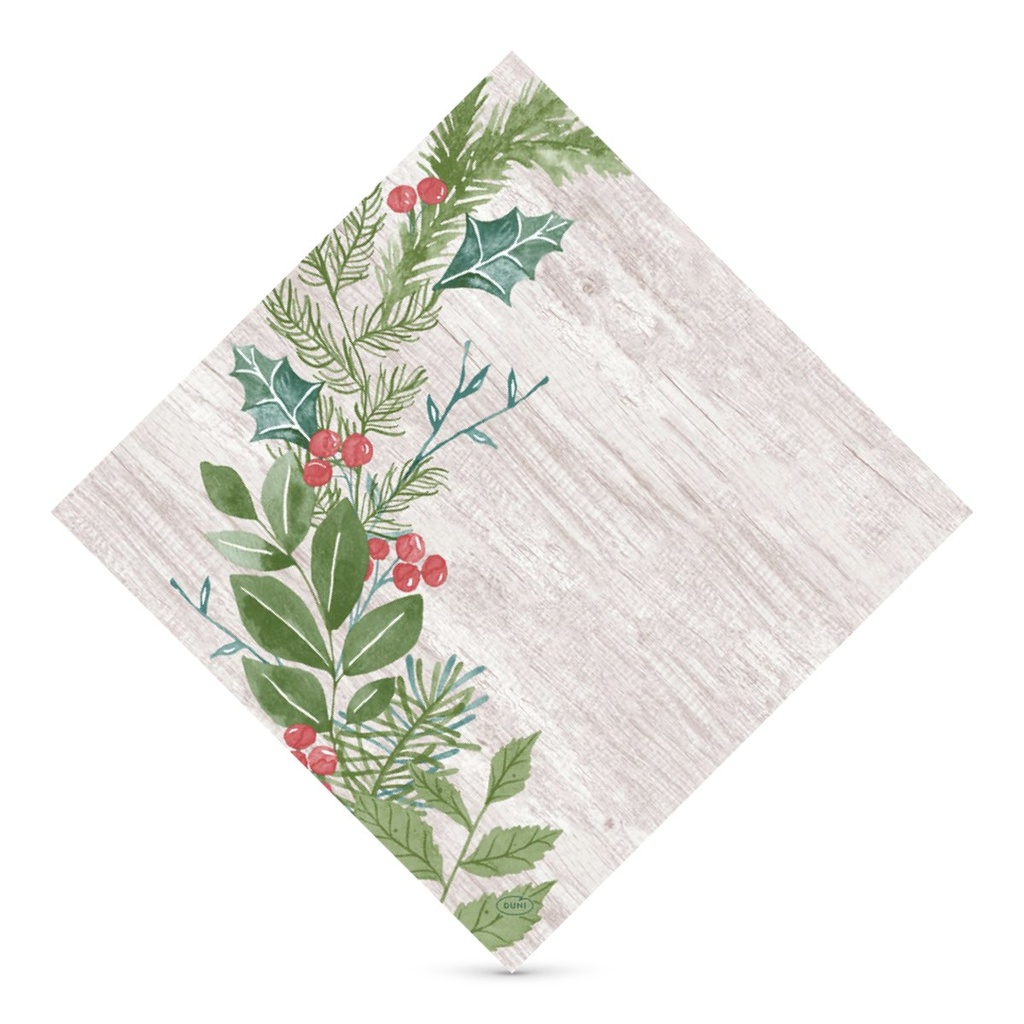 [D204449] Dunisoft szalvéta 40 x 40 cm-es 60 lapos Winter Greenery