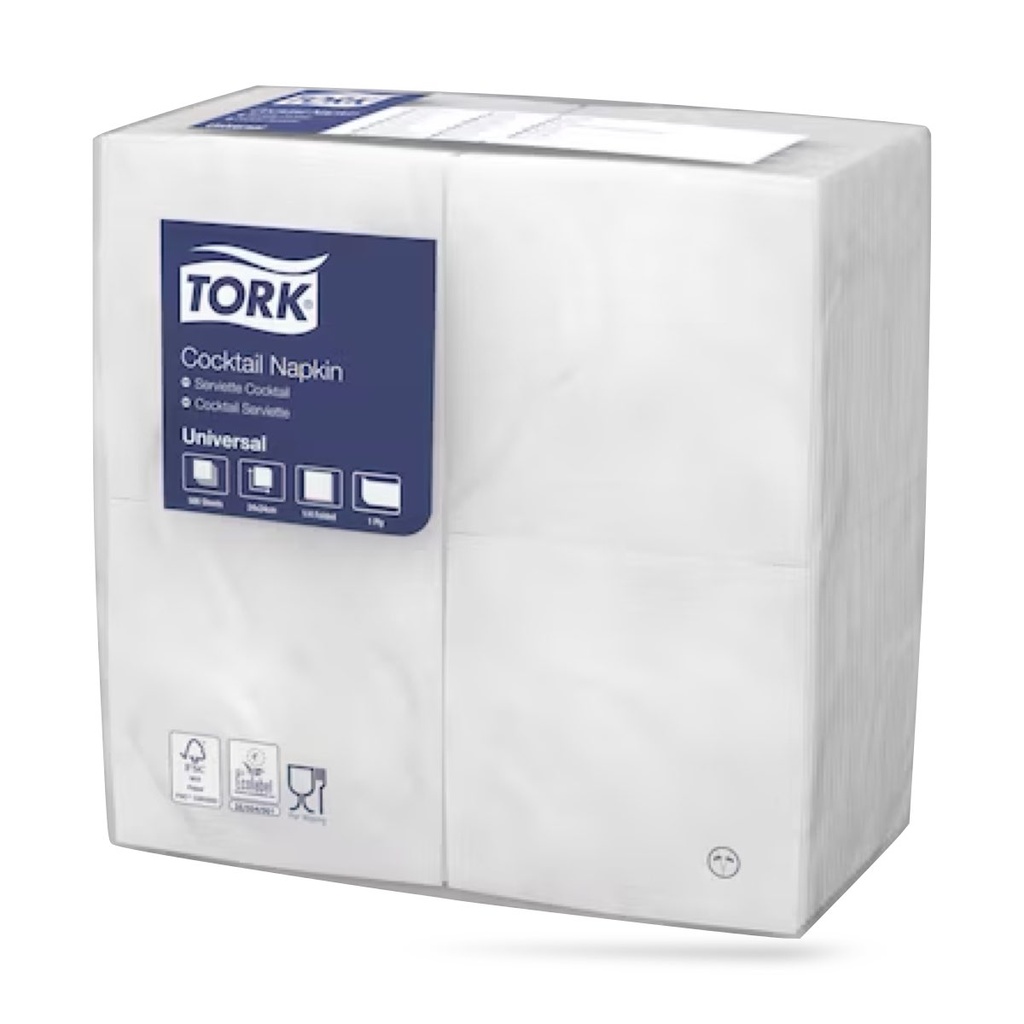 Tork koktélszalvéta 25 x 25 cm-es 1 r. 500 lapos fehér
