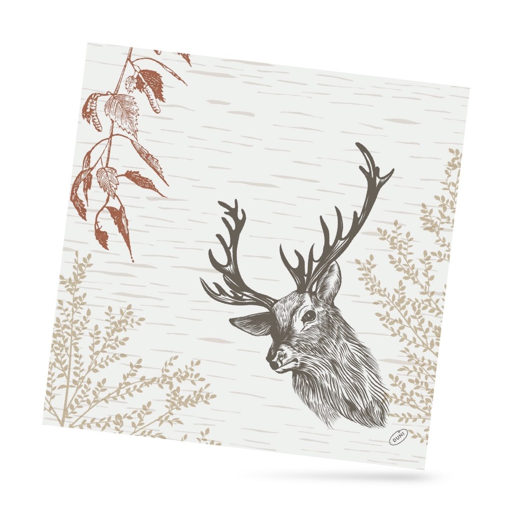 Duni Dunisoft szalvéta 40 x 40 60 lapos Wood & Deer