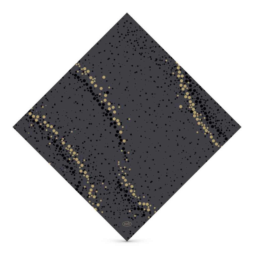 Duni Dunisoft szalvéta 40 x 40 60 lapos Golden Stardust Black