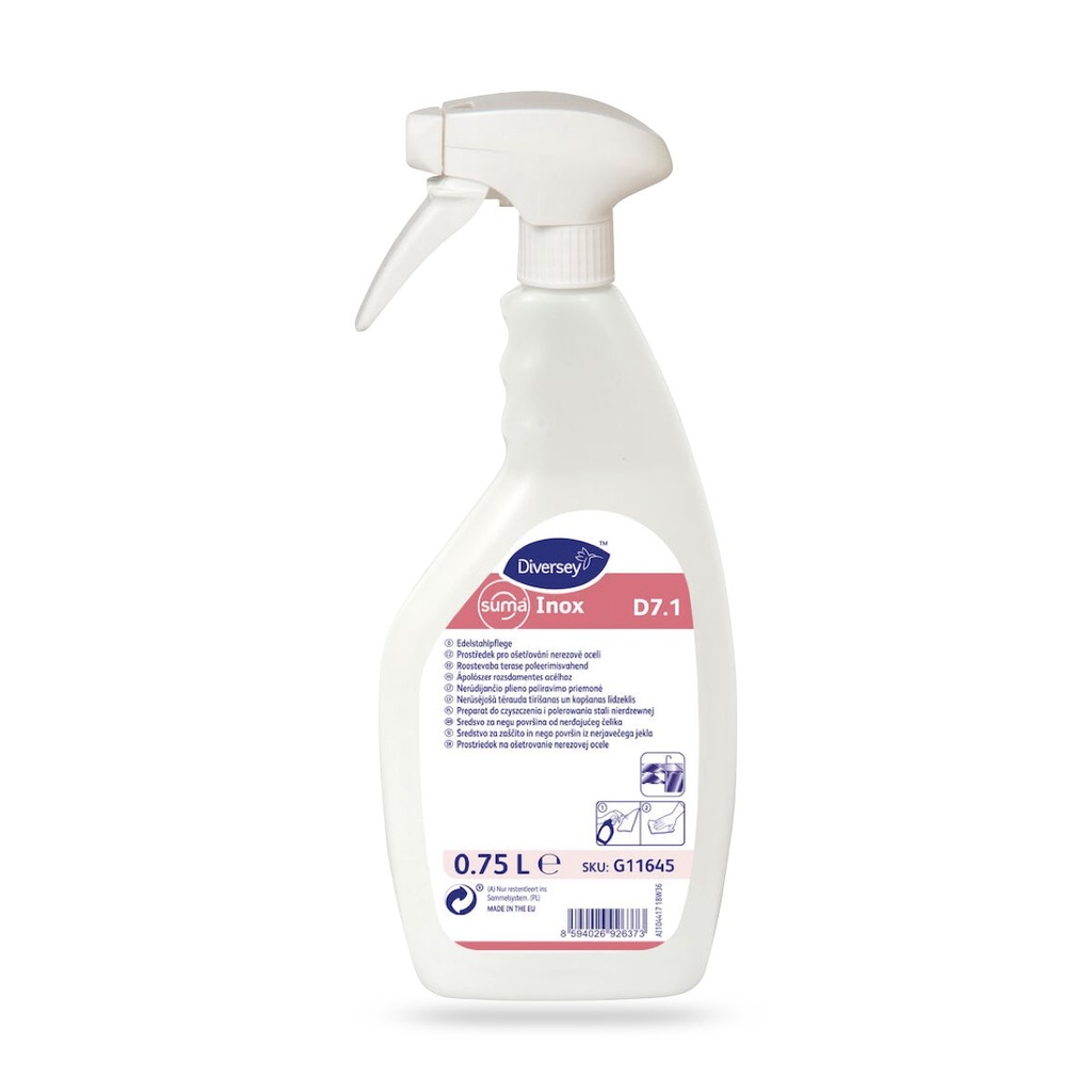 [G11645] Suma Inox D7.1 vízbázisú ápolószer rozsdamentes acélhoz 750 ml-es