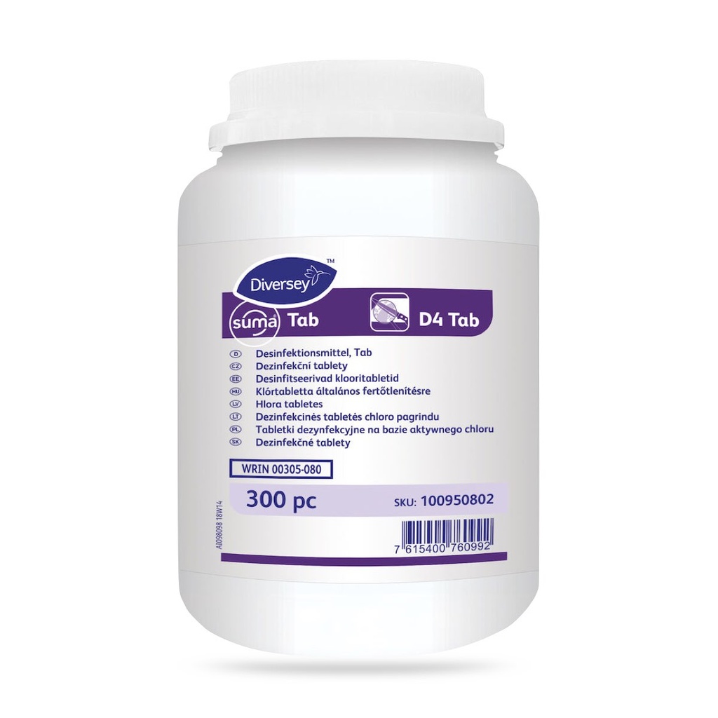 [100950802] Suma Tab D4 Tabletta klórtabletta általános fertőtlenítésre 300 db-os