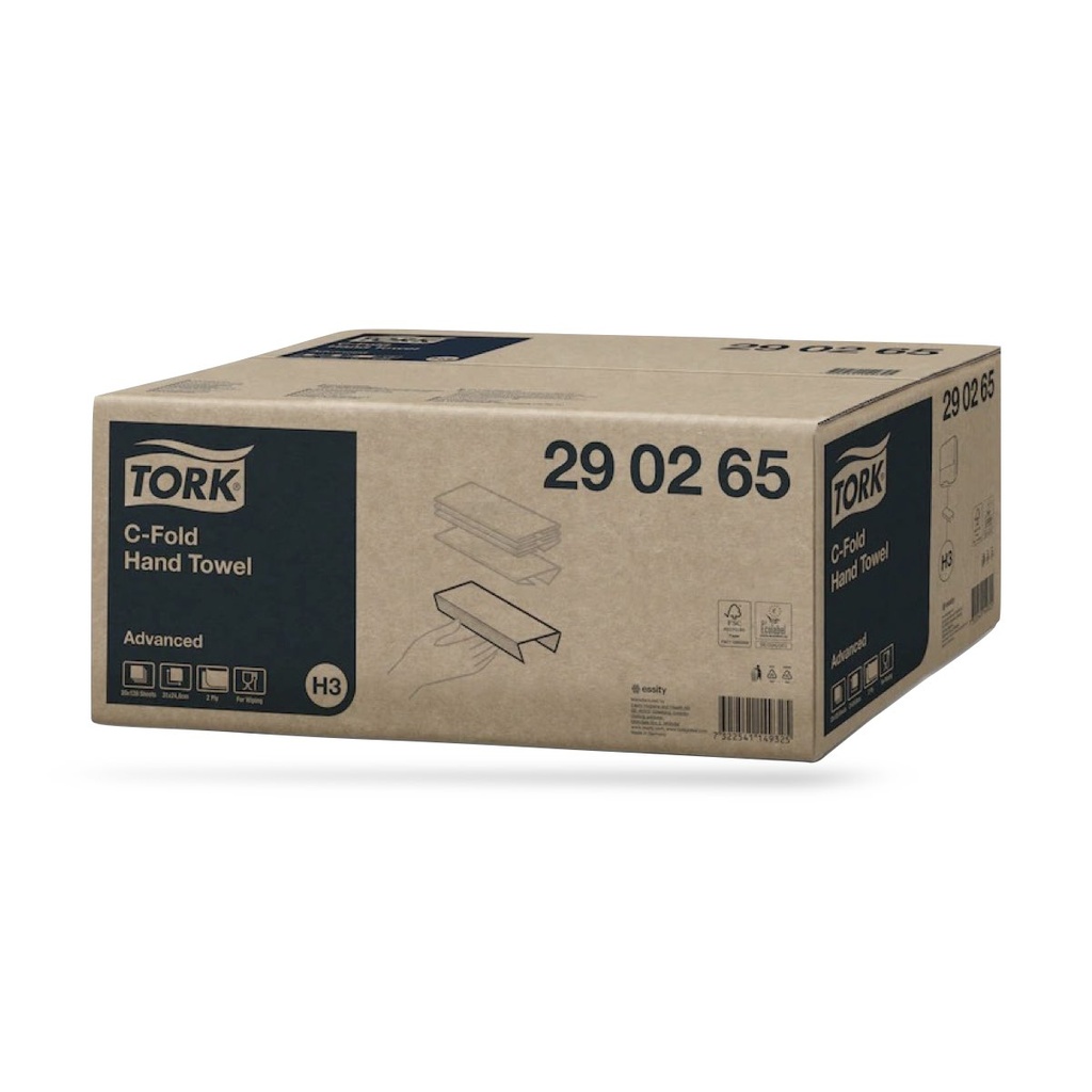 Tork Adv. hajtogatott kéztörlő C 20 x 128 lapos 2 r. fehér H3