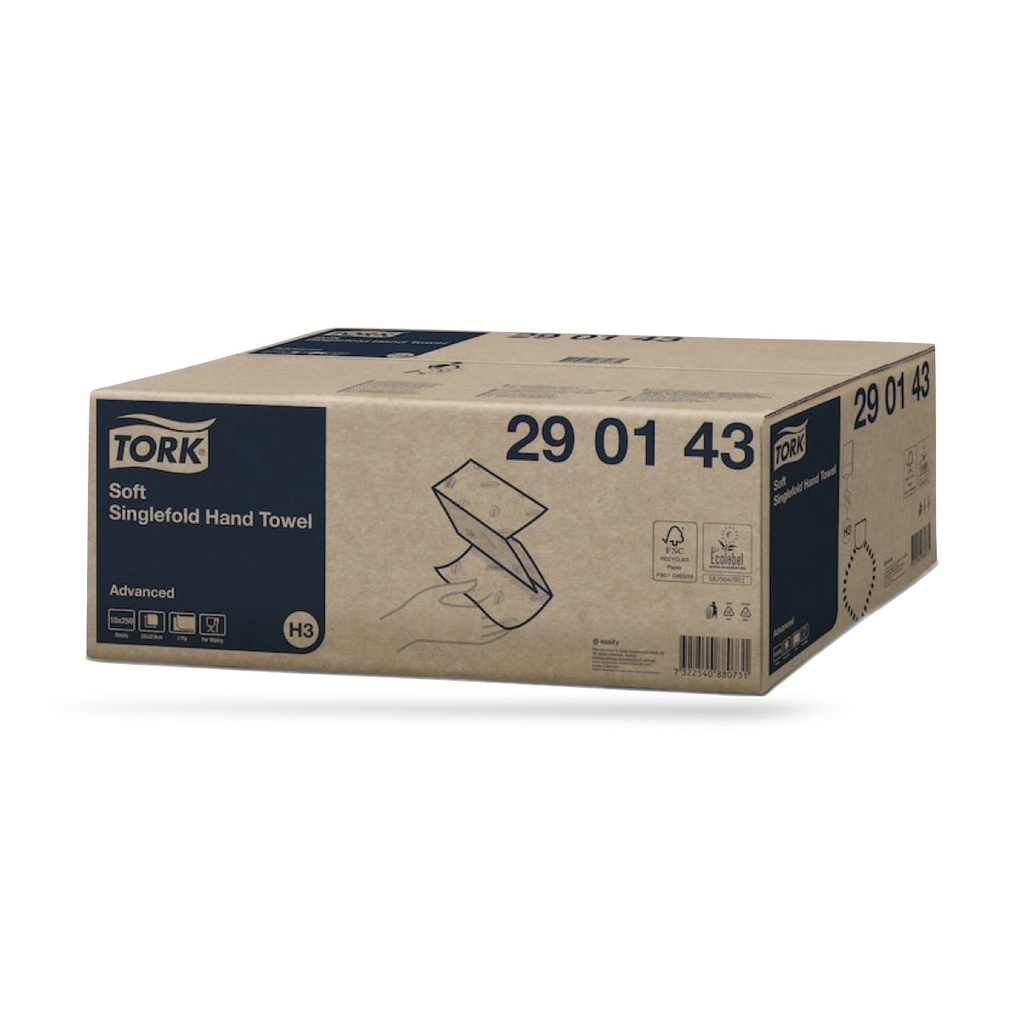 [290143] Tork Adv. hajtogatott kéztörlő Z 2 r. 15 x 250 lapos fehér H3
