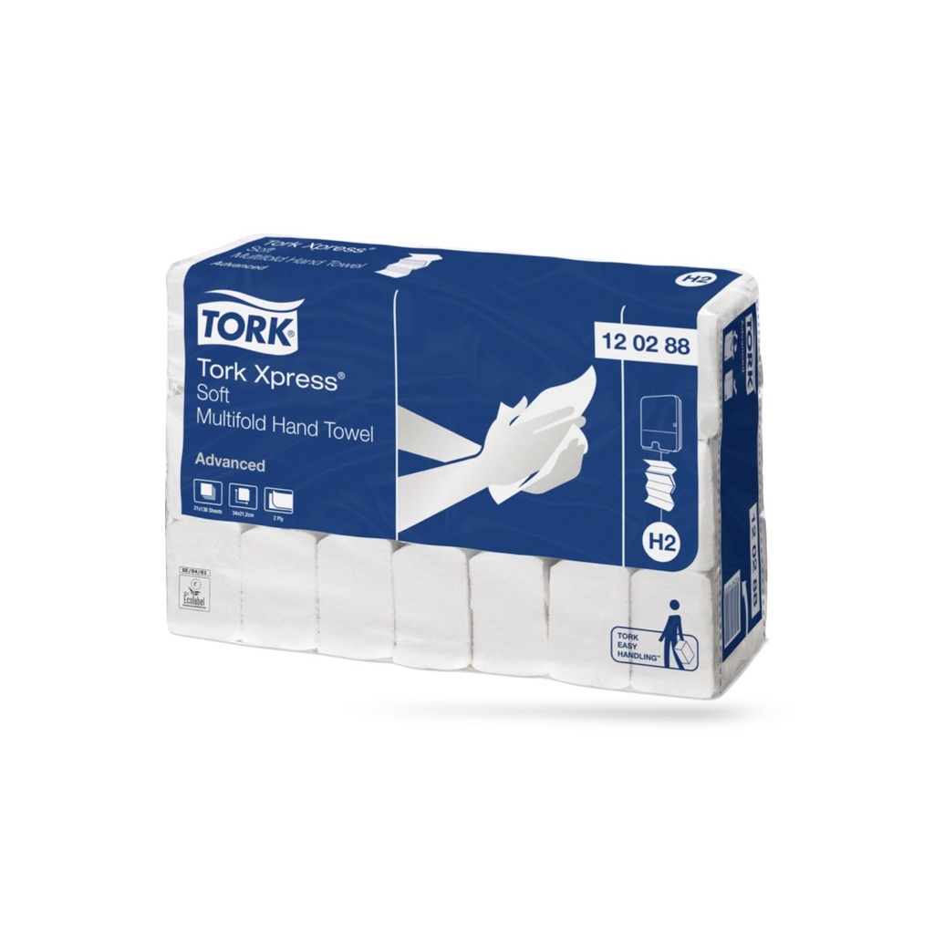 [120288] Tork Adv. interfold kéztörlő 21 x 136 lapos 2 r. fehér H2