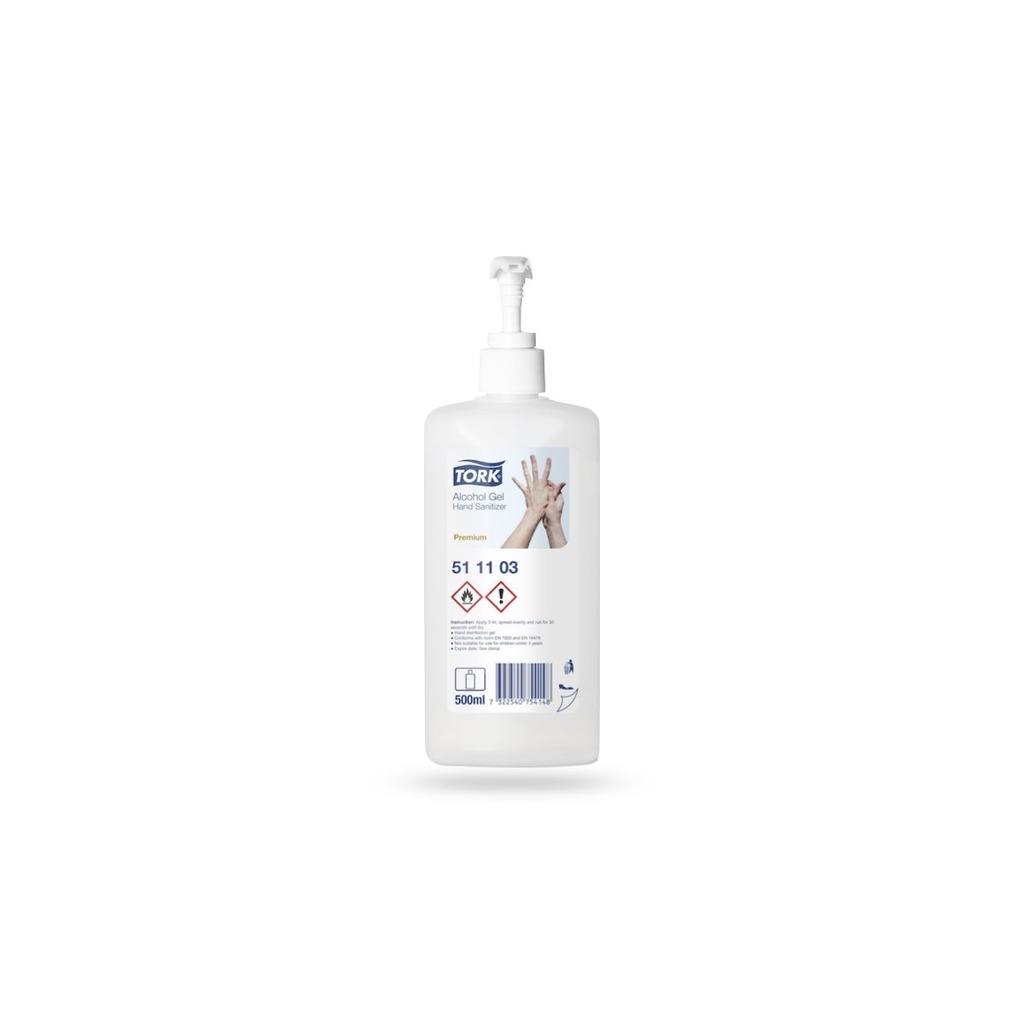 Tork alkoholos kézfertőtlenítő gél 500 ml-es pumpás ADR