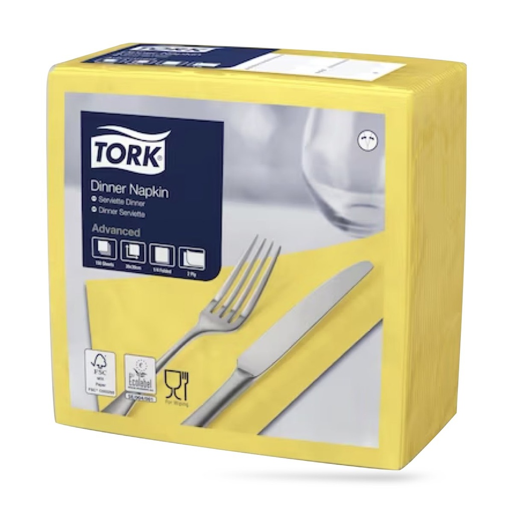 Tork dinner szalvéta 40 x 40 cm-es 2 r. 150 lapos sárga