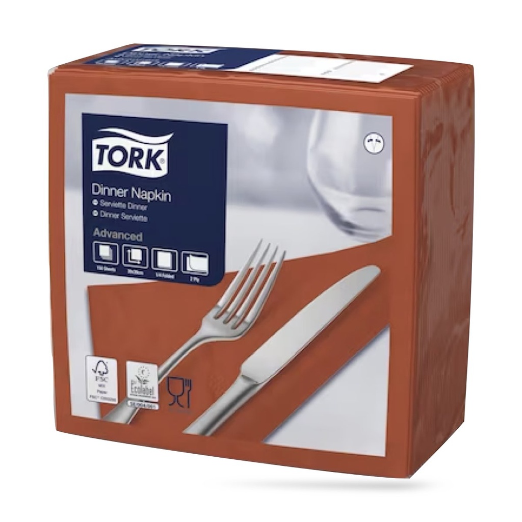 Tork dinner szalvéta 40 x 40 cm-es 2 r. 150 lapos terrakotta