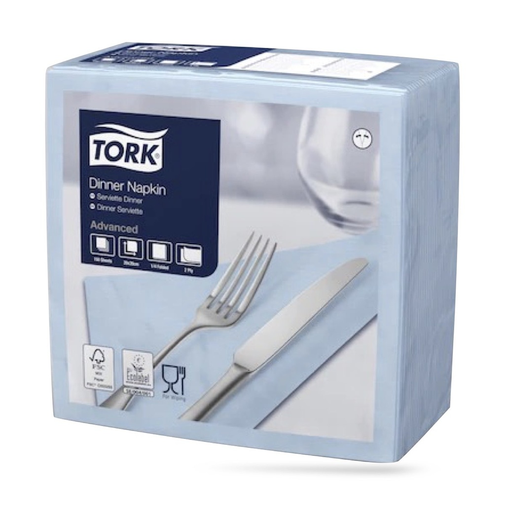 Tork dinner szalvéta 40 x 40 cm-es 2 r. 150 lapos világoskék