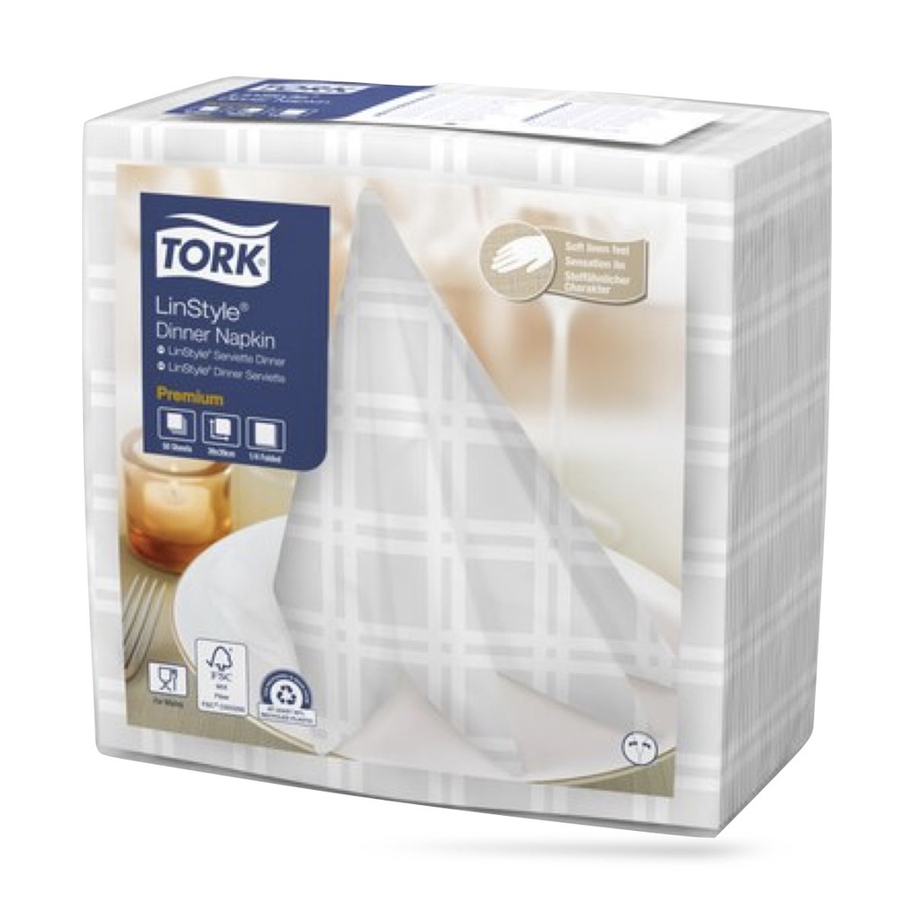 Tork LinStyle Manhattan textilhatású szalvéta 39 x 39 cm-es 1 r. 50 lapos
