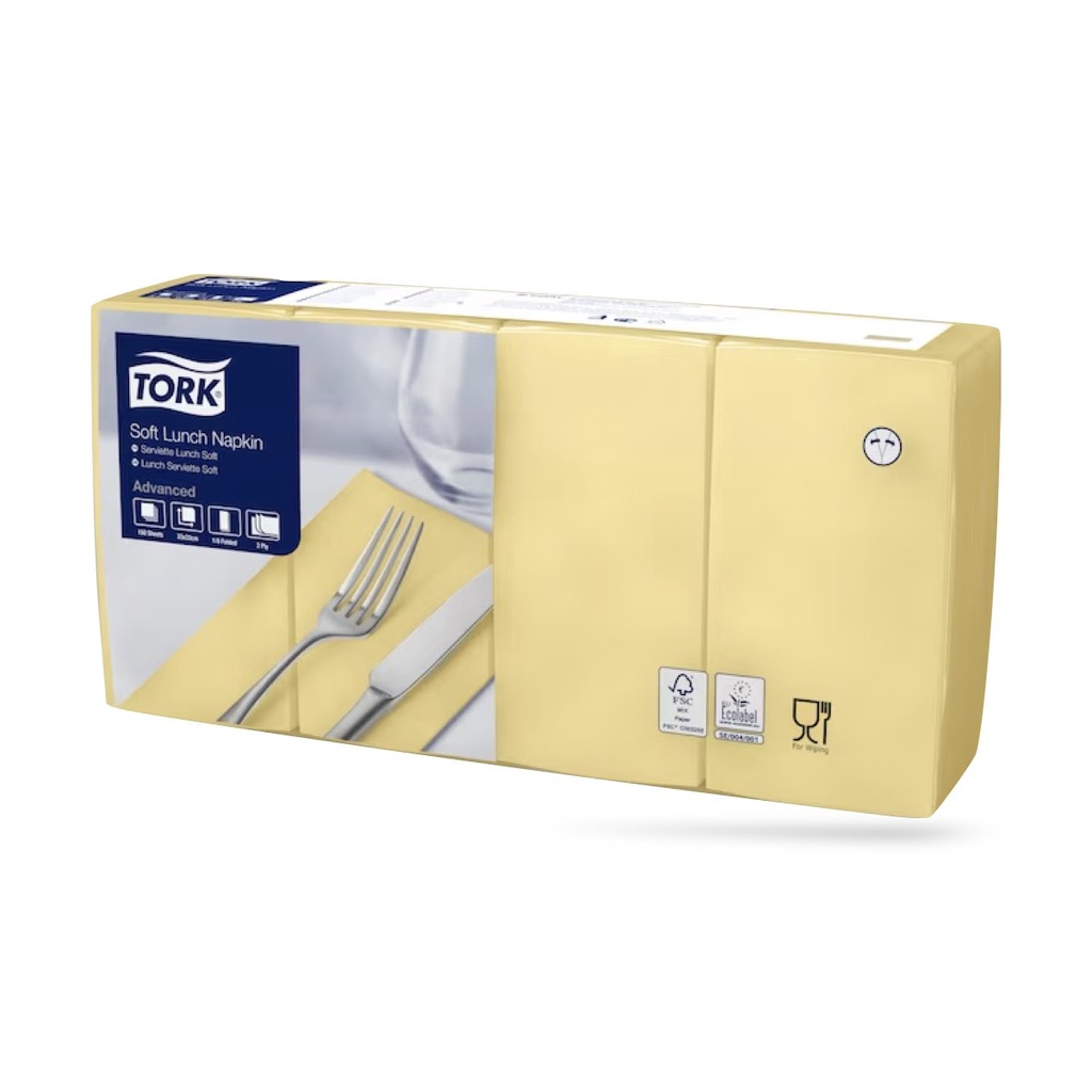 Tork lunch szalvéta 33 x 33 cm-es 1/8-os 3 r. 150 lapos pezsgő