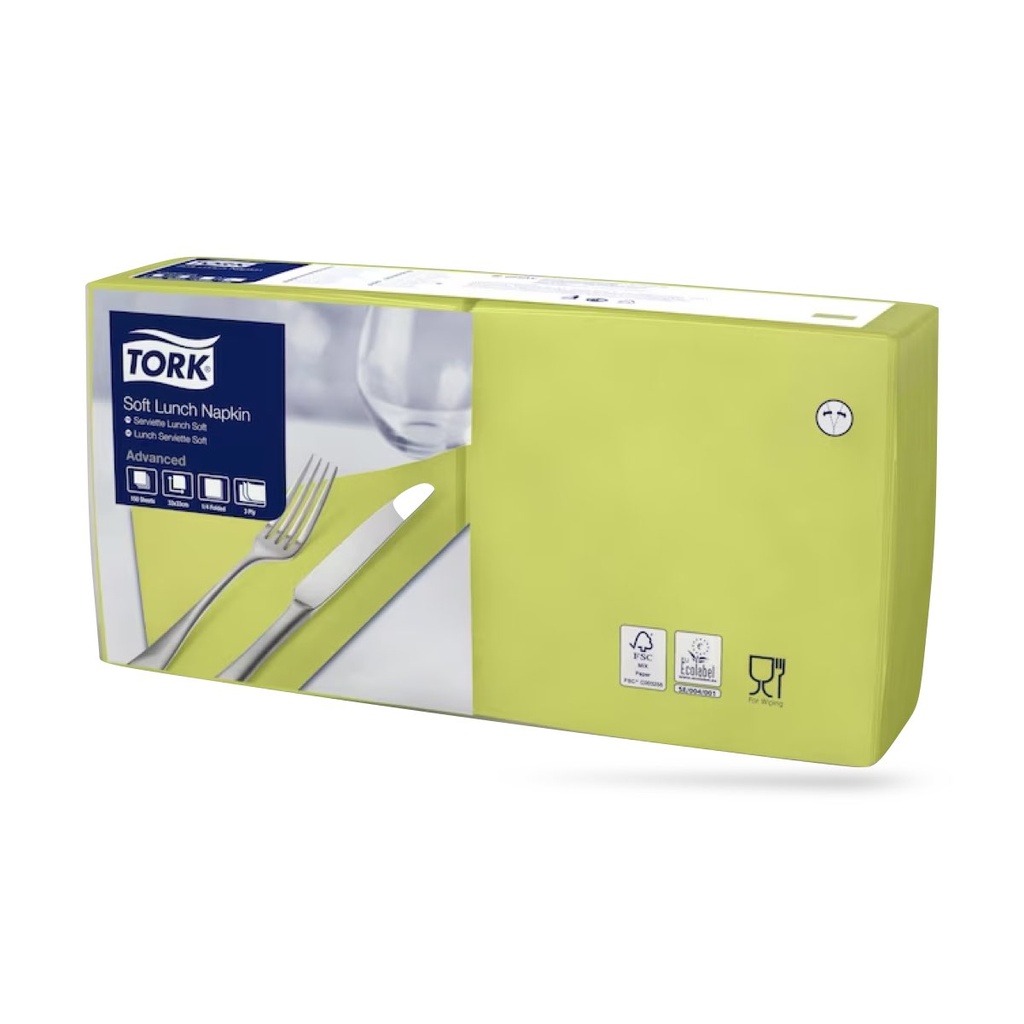 Tork lunch szalvéta 33 x 33 cm-es 3 r. 150 lapos lime