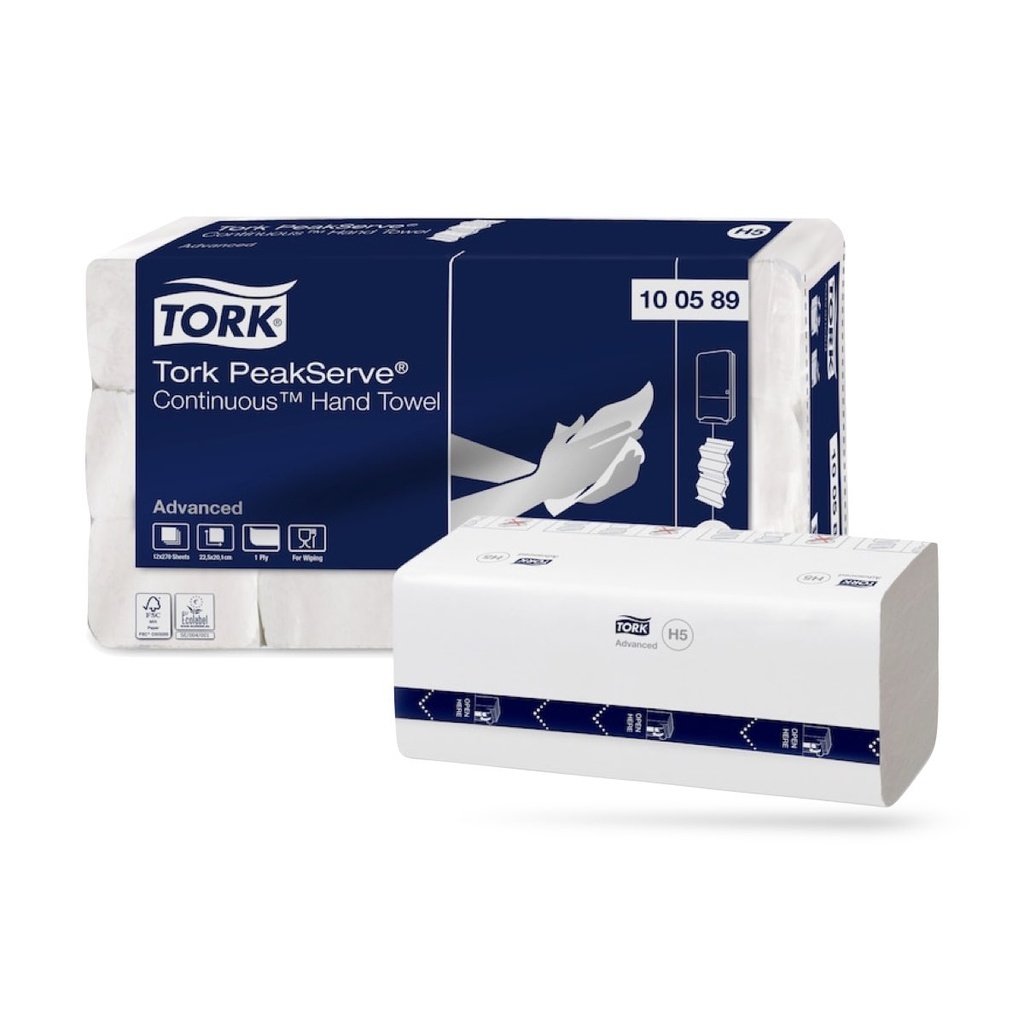 [100589] Tork PeakServe Adv. folyamatos adagolású QuickDry™ kéztörlő Z 12 x 270 lapos 1 r. fehér H5