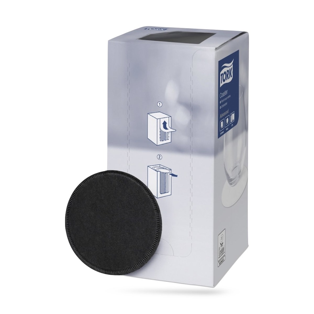 [474462] Tork poháralátét ∅ 9 cm-es 8 r. 250 lapos fekete