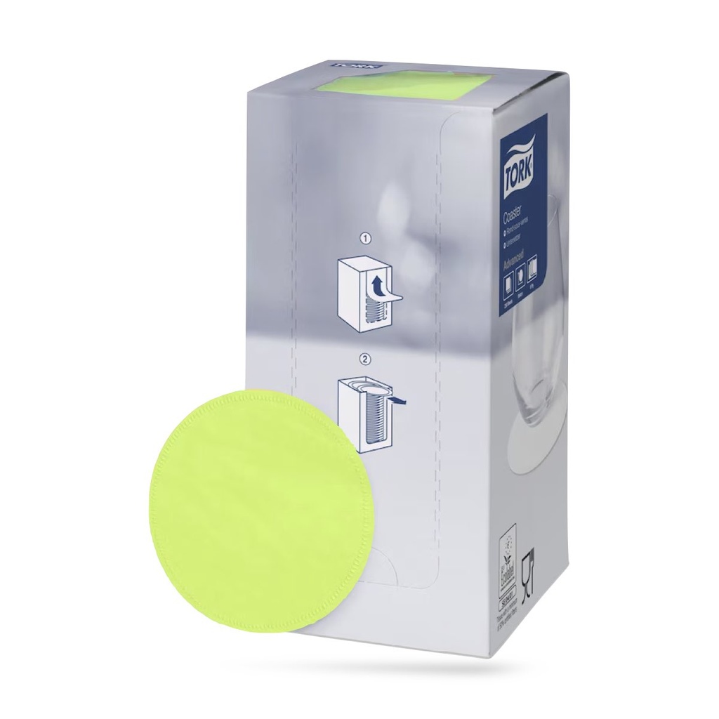[470247] Tork poháralátét ∅ 9 cm-es 8 r. 250 lapos lime