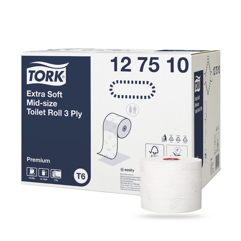 [127510] Tork Prem. Kompakt toalettpapír 3 r. 27 db-os fehér T6