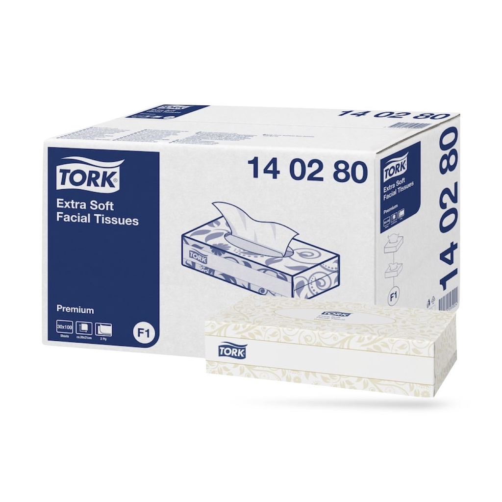 [140280] Tork Prem. kozmetikai kendő 2 r. 30 x 100 lapos fehér F1