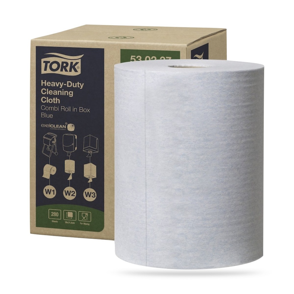 Tork Prem. nagyteljesítményű tisztítókendő 106 méteres kék W1 W2 W3
