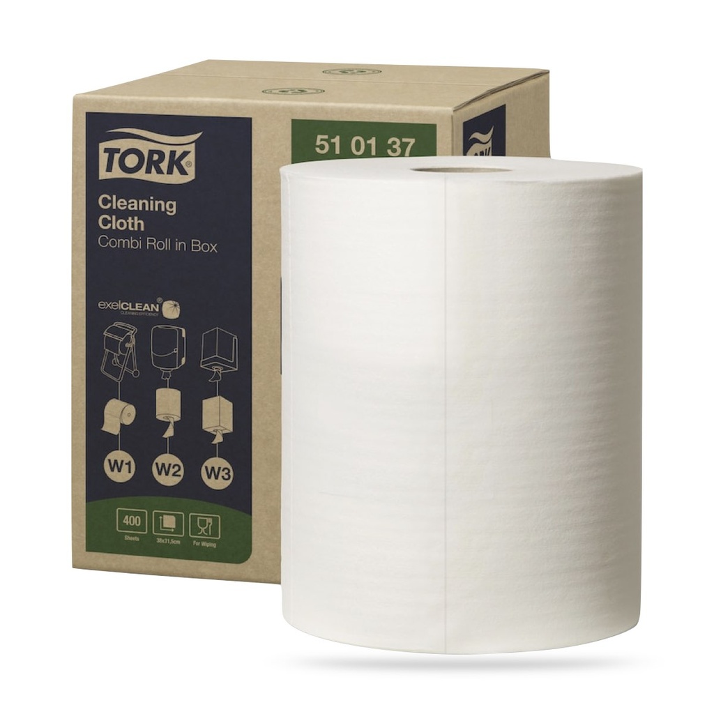[510137] Tork Prem. tisztítókendő 152 méteres fehér W1 W2 W3