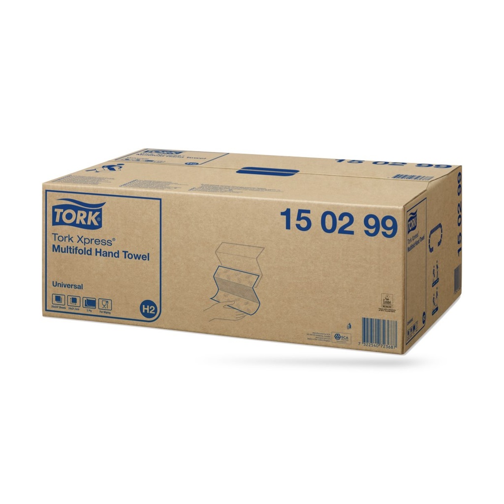 [150299] Tork Univ. interfold kéztörlő 20 x 237 lapos 2 r. fehér H2