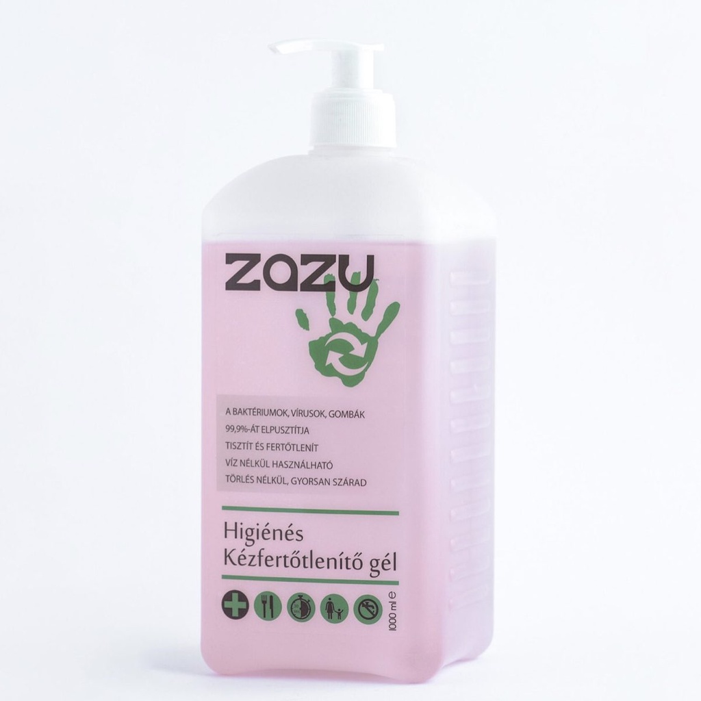 Zazu kézfertőtlenítő gél 1000 ml-es pumpás ADR
