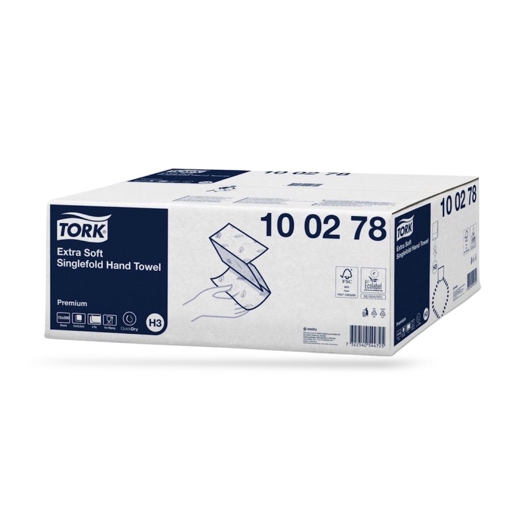 Tork Prem. hajtogatott kéztörlő Z 15 x 200 lapos 2 r. fehér H3