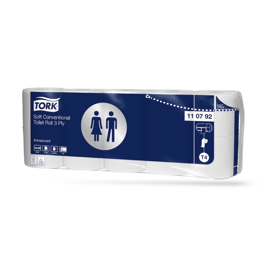 Tork Adv. kistekercses toalettpapír 3 r. 7 x 10 db-os fehér T4