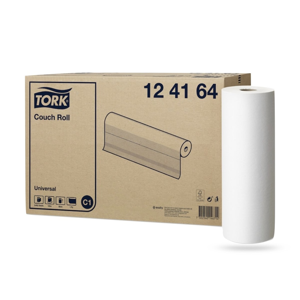 Tork Univ. vizsgálóasztal terítő 59 cm 2 x 185 m-es fehér C1