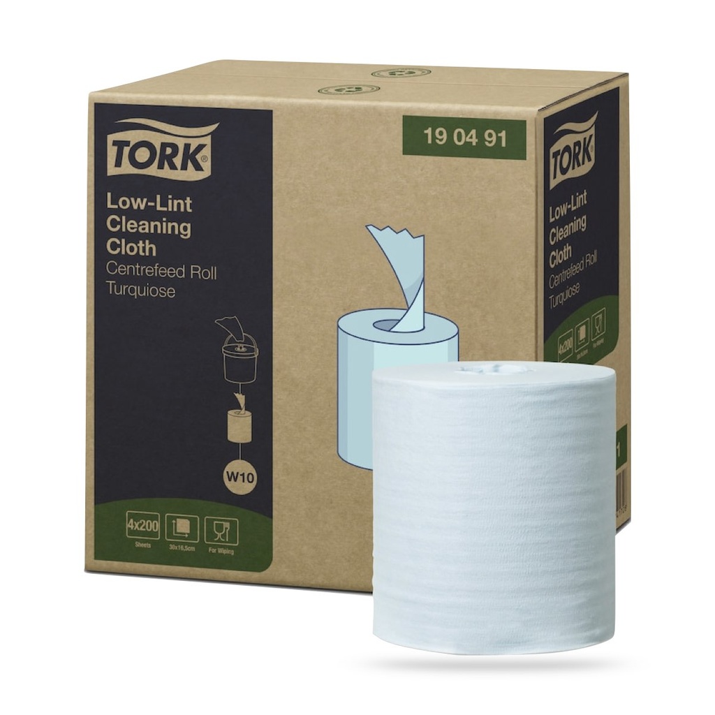 Tork Prem. szöszszegény törlőkendő utántöltő 4 x 60 méteres türkiz W10