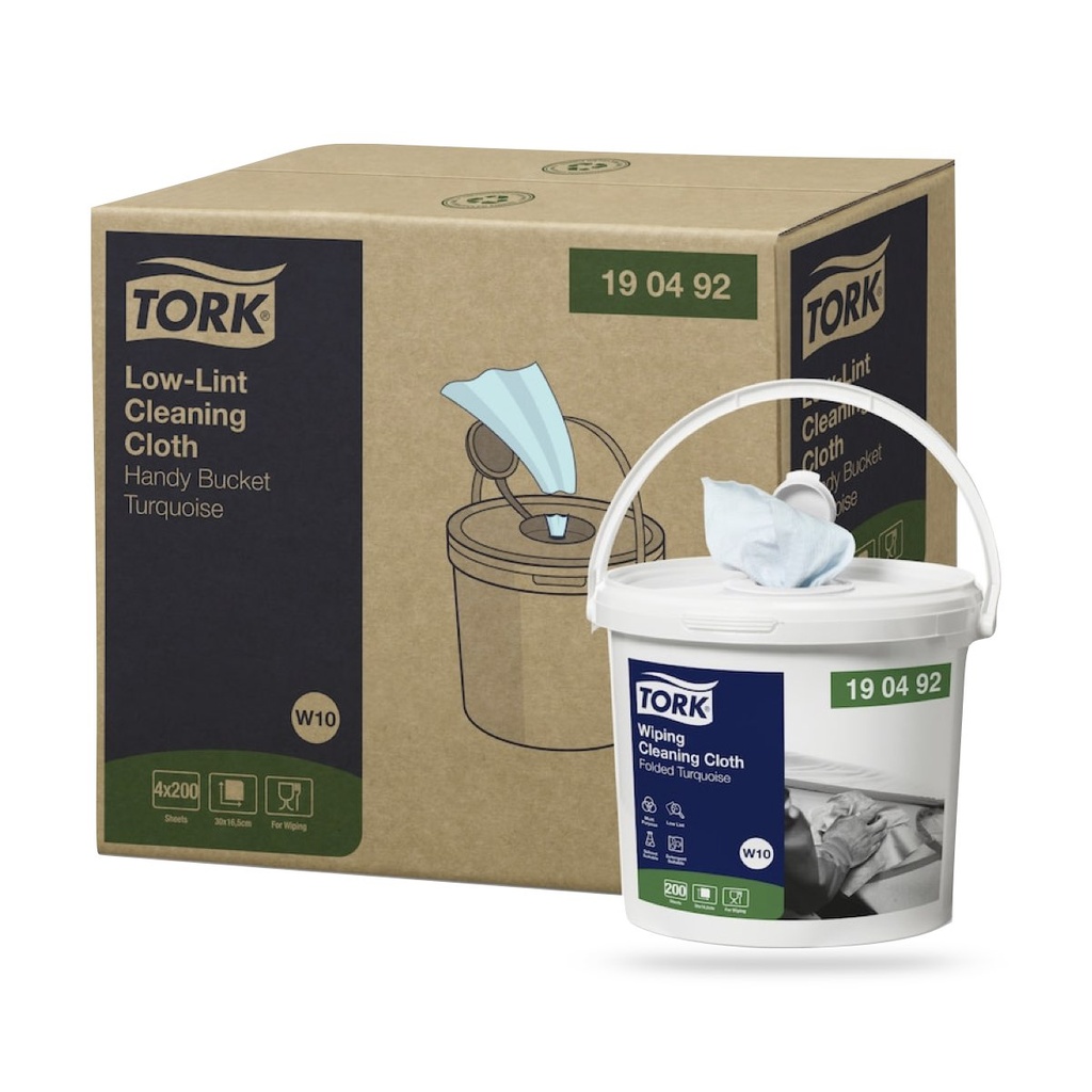 Tork Prem. szöszszegény törlőkendő vödrös 60 méteres türkiz W10