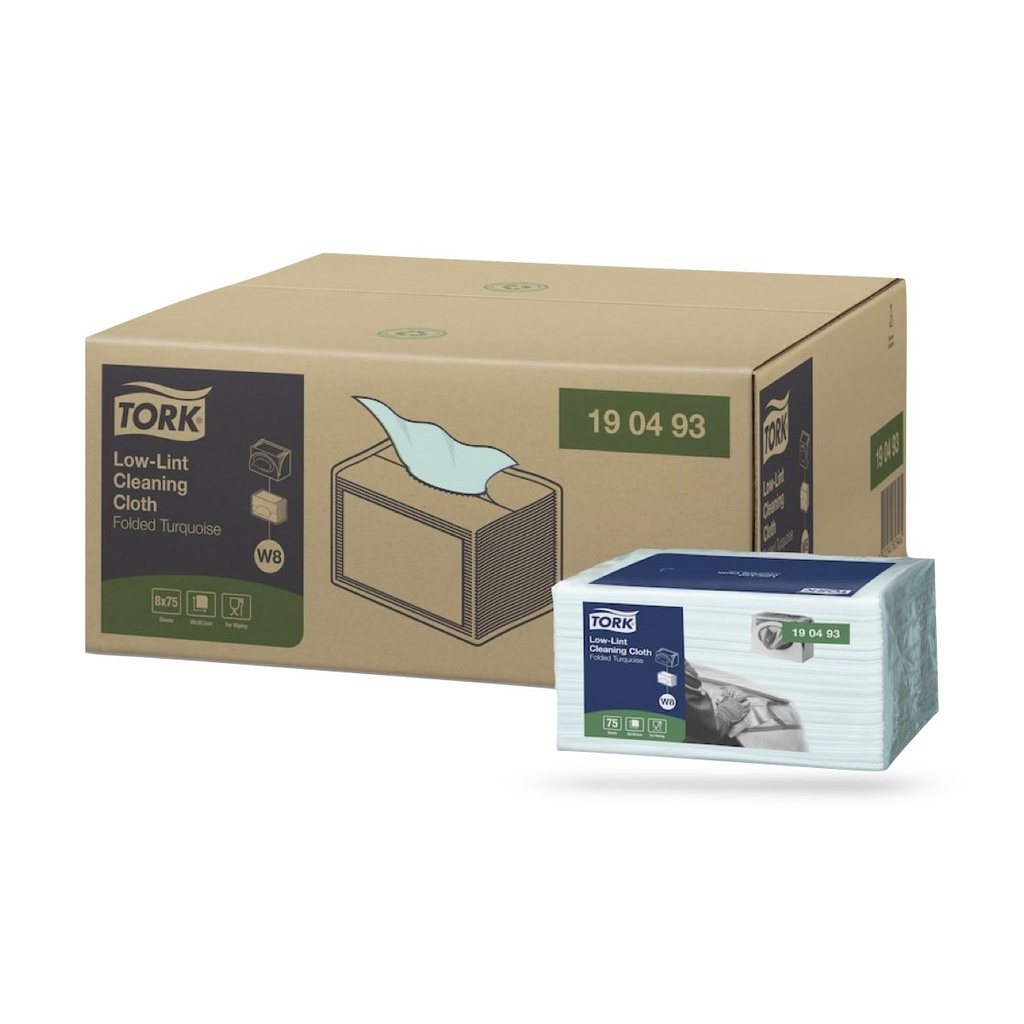 Tork Prem. szöszszegény tisztítókendő 75 lapos türkiz W8