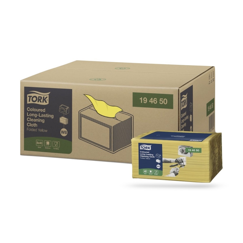 Tork Prem. többször használható tisztítókendő 40 lapos sárga W8