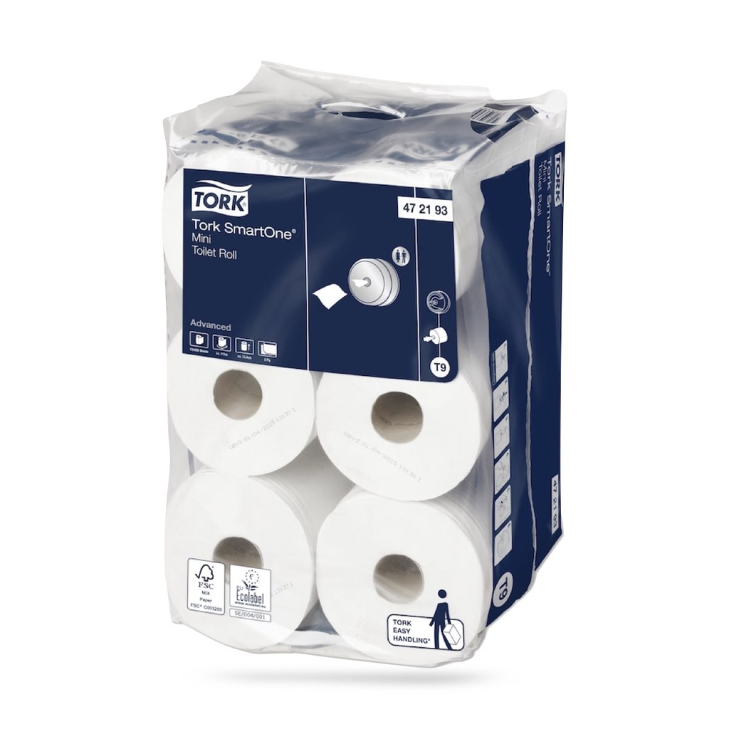 Tork SmartOne Mini toalettpapír 2 r. 12 x 620 lapos fehér T9