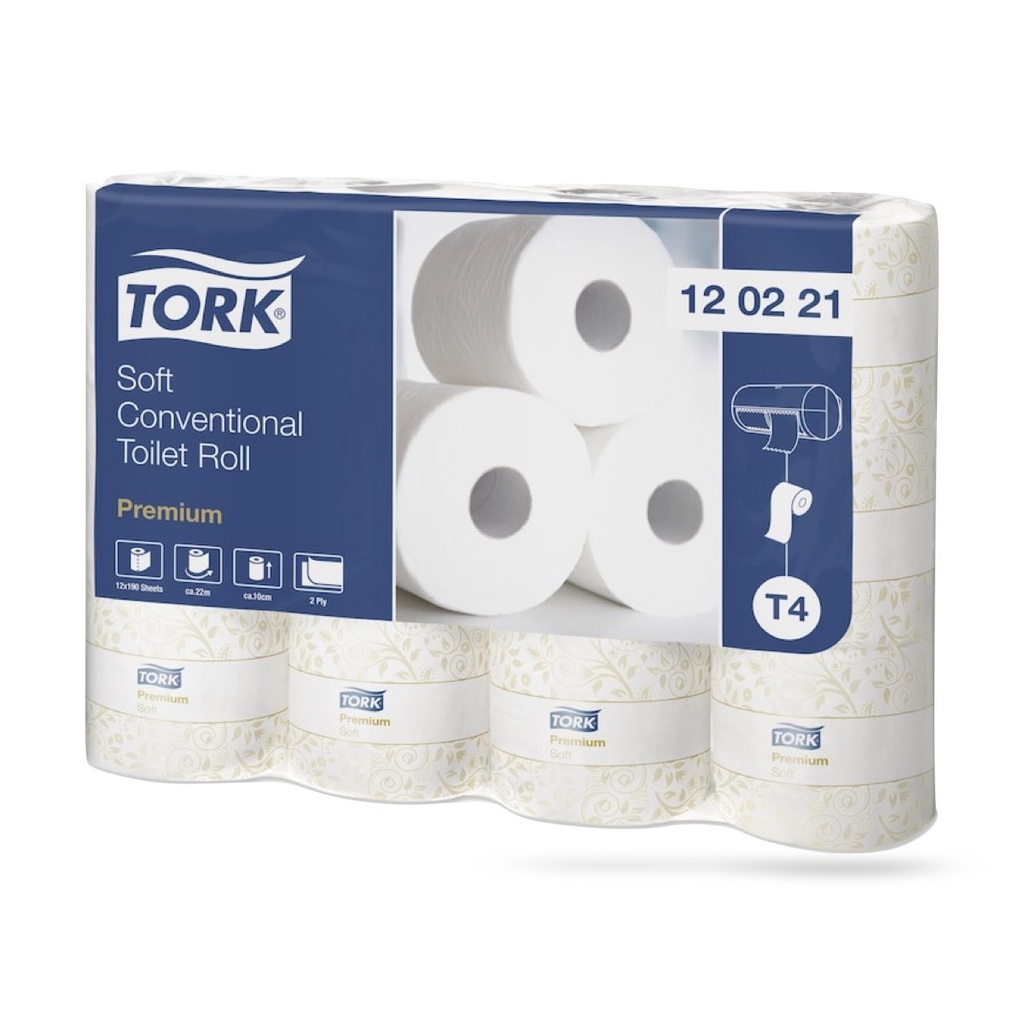 Tork Prem. kistekercses toalettpapír egyesével csomagolt 2 r. 8 x 12 x 22 méteres fehér T4