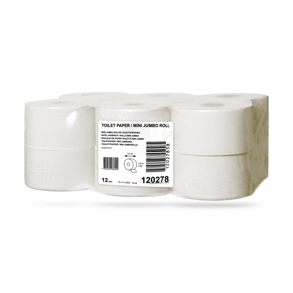 Tork Univ. Mini jumbo toalettpapír 2 r. 12 x 170 méteres fehér T2