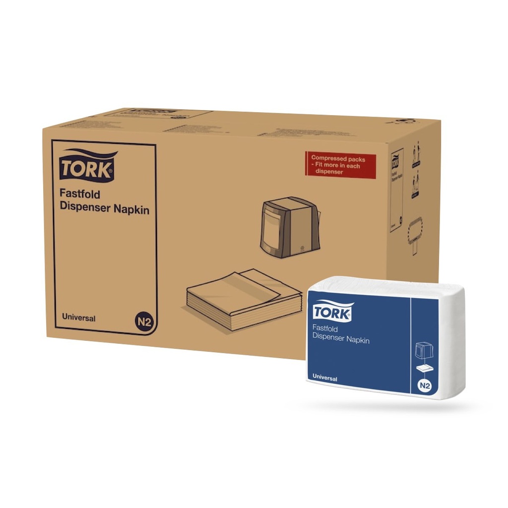 Tork Fastfold adagolós szalvéta 30 x 24 cm-es cm-es 1 r. 300 lapos fehér N2
