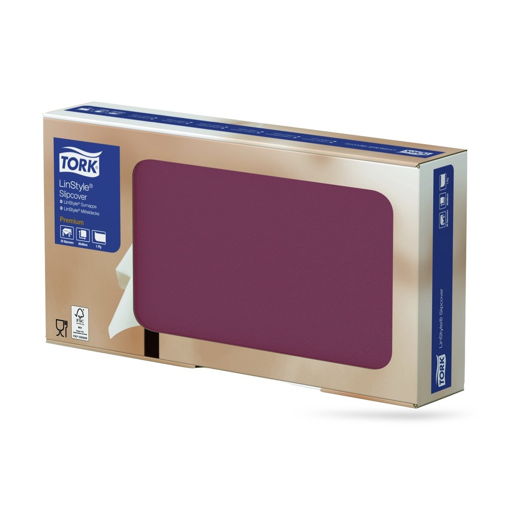 Tork LinStyle napron 90 x 90 cm-es 2 r. 25 lapos bordó