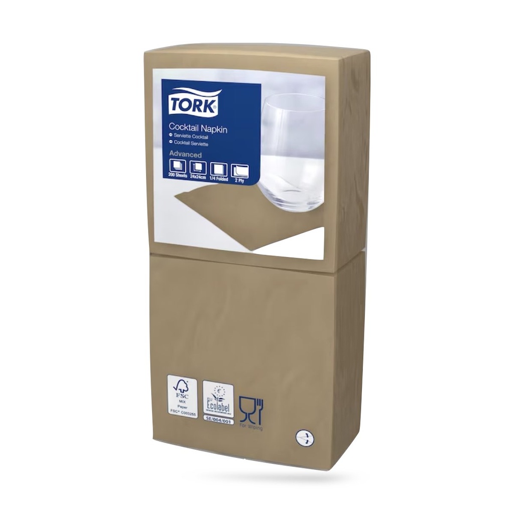 Tork koktélszalvéta 24 x 24 cm-es 2 r. 200 lapos keksz