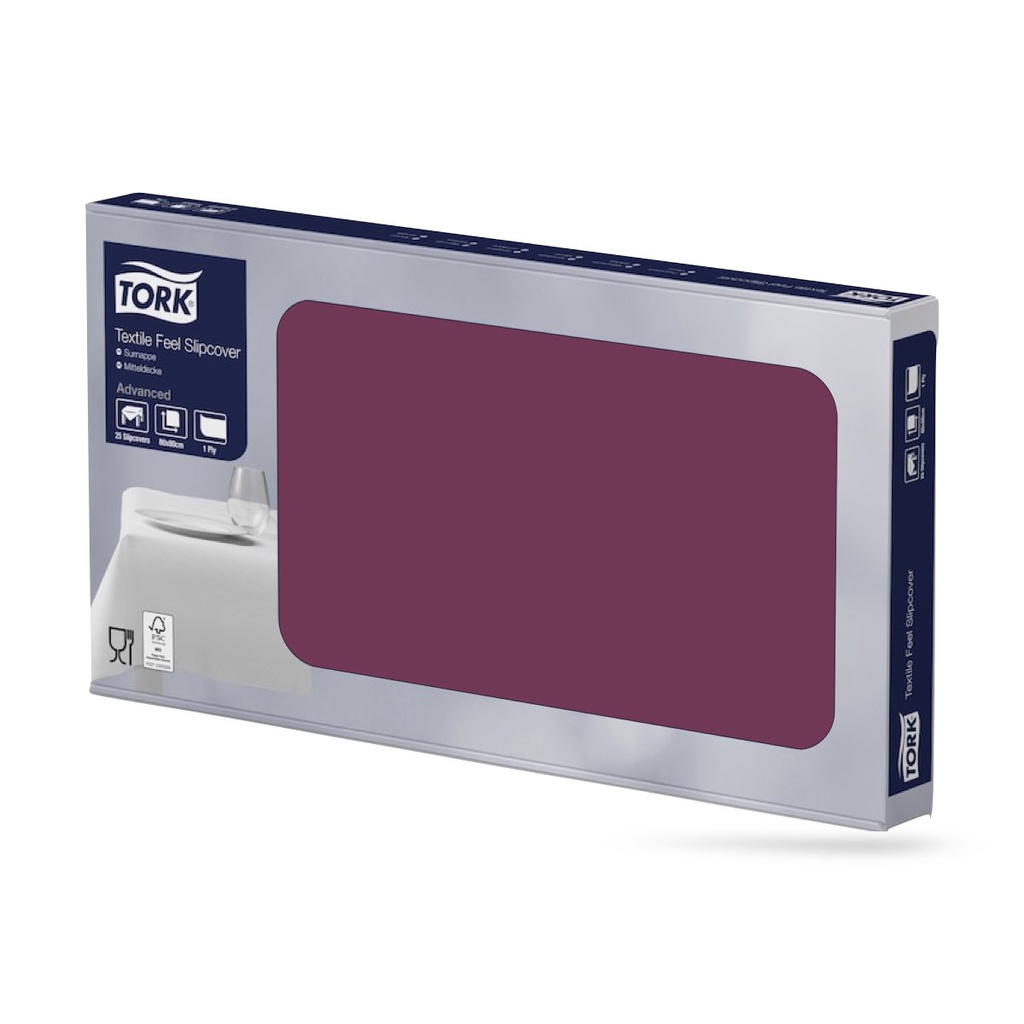 Tork LinStyle napron 80 x 80 cm-es 1 r. 25 lapos bordó