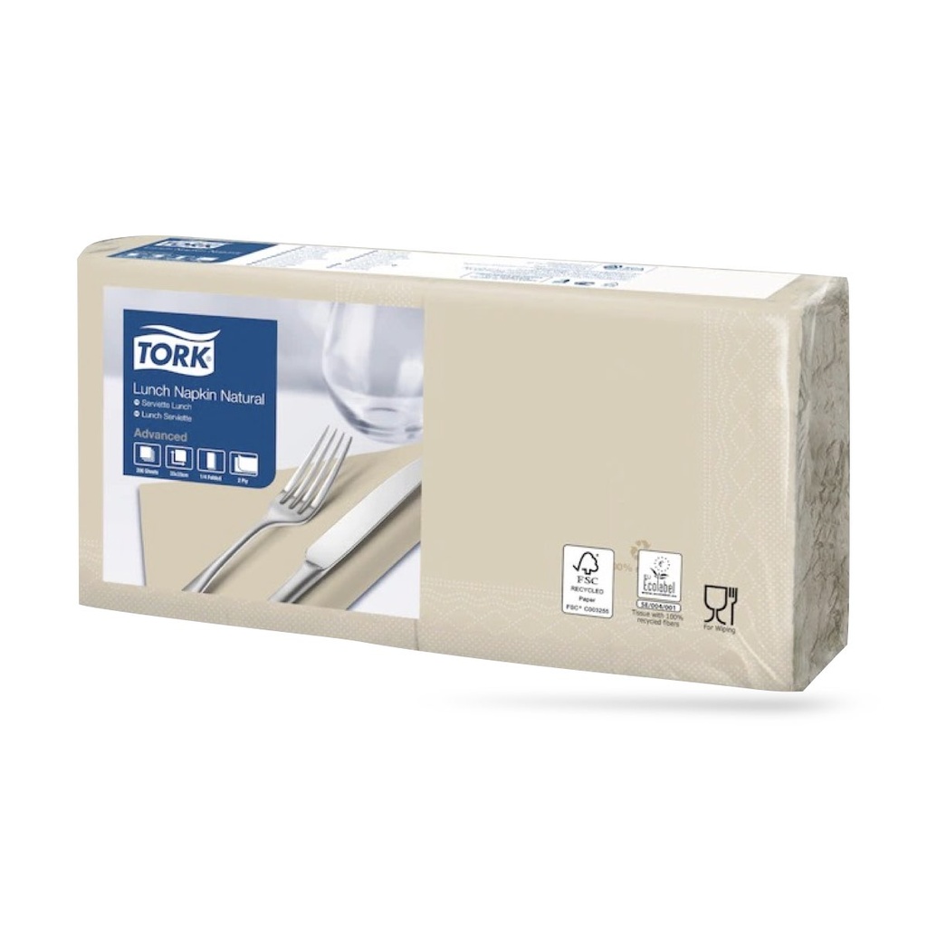 Tork Decor lunch szalvéta 33 x 33 cm-es 2 r. 200 lapos natur
