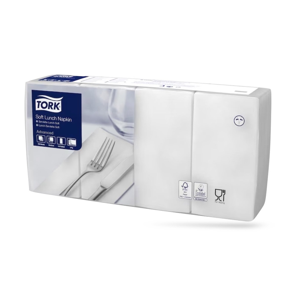 Tork lunch szalvéta 33 x 33 cm-es cm-es 3 r. 150 lapos fehér