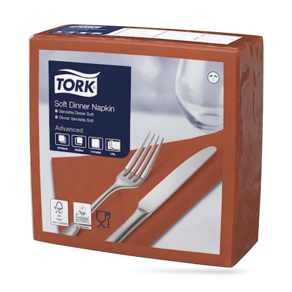 Tork dinner szalvéta 40 x 40 cm-es 3 r. 100 lapos terrakotta