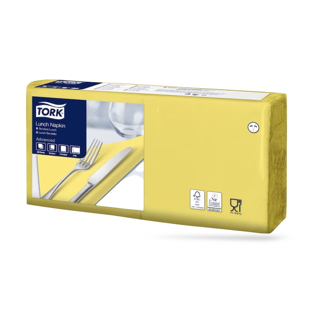 Tork lunch szalvéta 33 x 33 cm-es cm-es 2 r. 200 lapos sárga