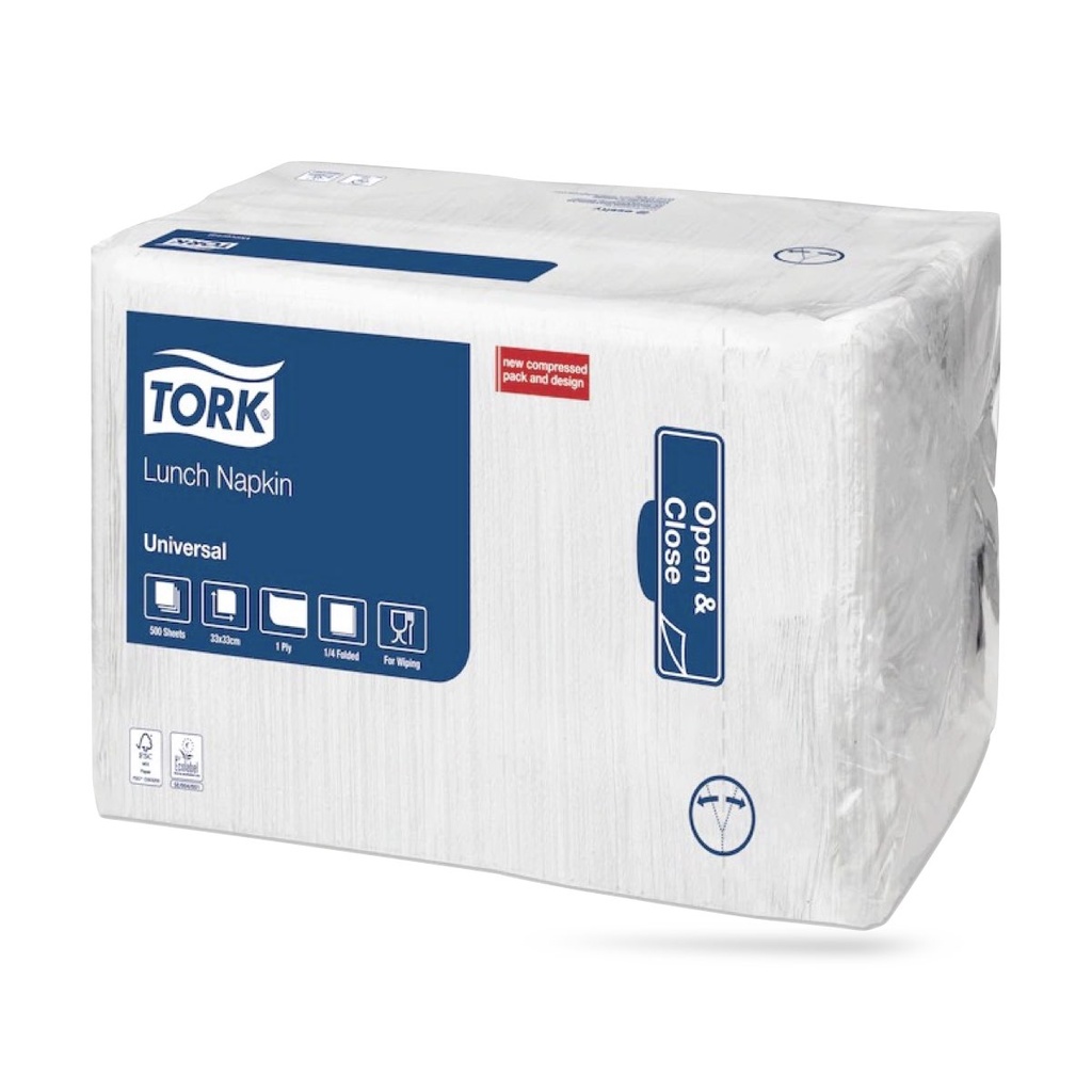 Tork lunch szalvéta 33 x 33 cm-es 1 r. 500 lapos fehér