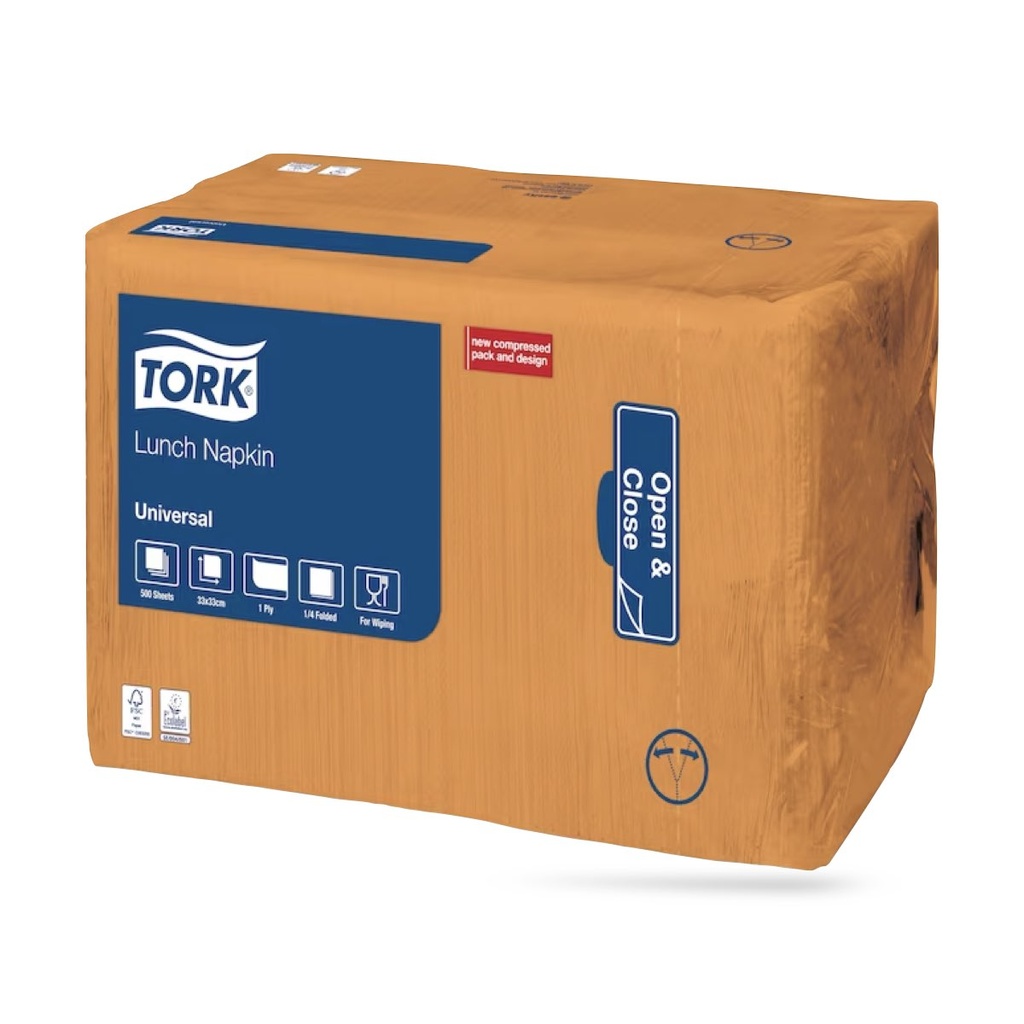 Tork lunch szalvéta 33 x 33 cm-es 1 r. 500 lapos narancs
