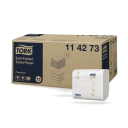 [114273] Tork Prem. hajtogatott toalettpapír 2 r. fehér 30 x 252 lapos T3