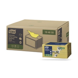 [194650] Tork Prem. többször használható tisztítókendő 40 lapos sárga W8