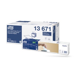 [13671] Tork Xpressnap Snack Extra Soft adagolós szalvéta 21 x 21 cm-es 2 r. 500 lapos fehér N10